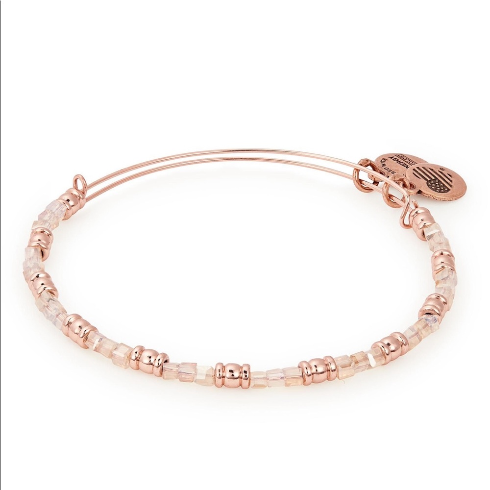 Alex and Ani Coral Coastal Beaded Bangle Bracelet - Shiny Rose Gold Finish